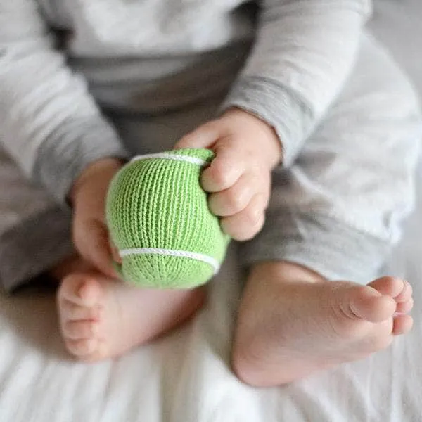 Knit Baby Rattles - Football, Baseball, Basketball & Tennis