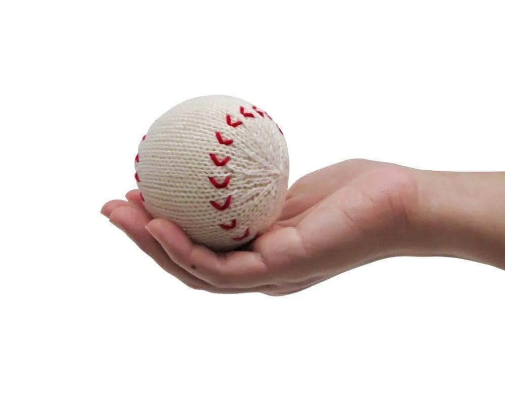 Knit Baby Rattles - Football, Baseball, Basketball & Tennis