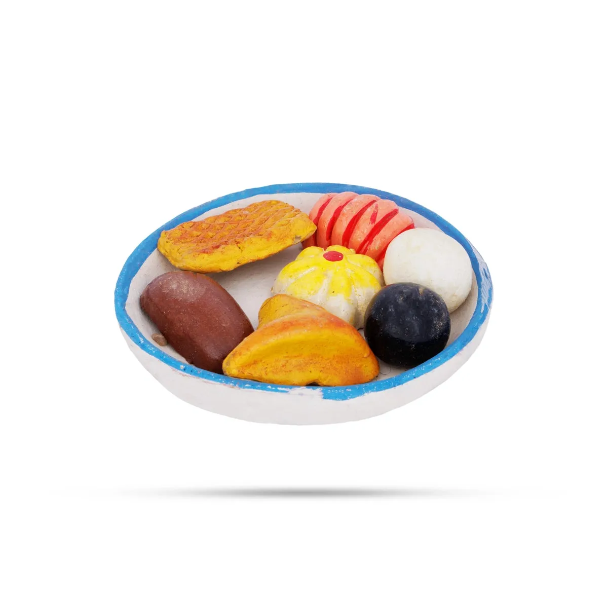 Sweet Plate Clay Golu Bommai - 1 x 5 Inches | Giri Golu Doll/ Navaratri Golu Bomma/ Gombe/ Bommai