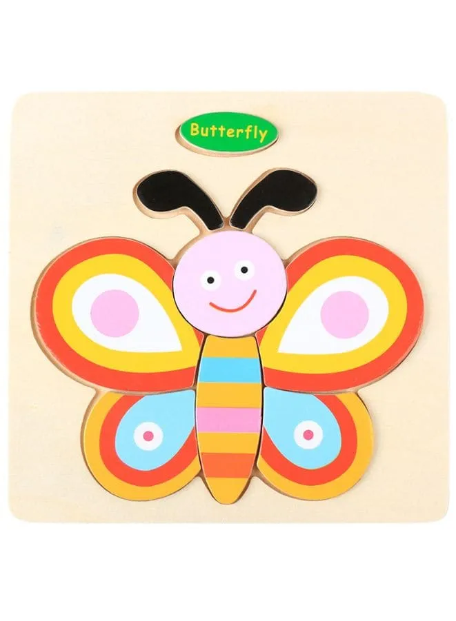 Wooden Puzzles for Kids Boys and Girls Animals Set Caterpillar & Butterfly